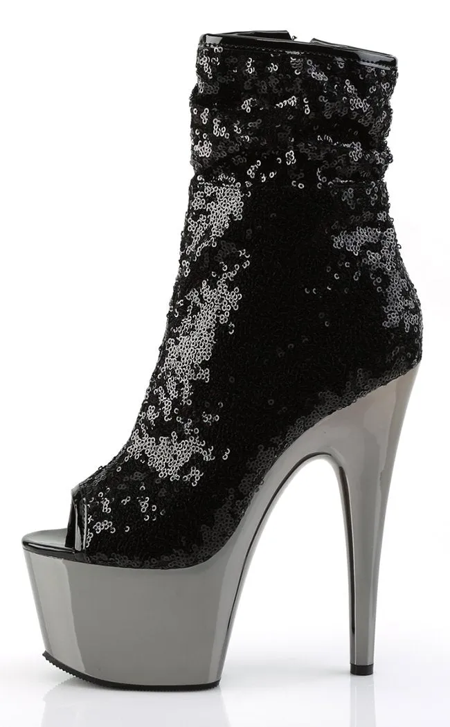 ADORE-1008SQ Black / Pewter Ankle Boots