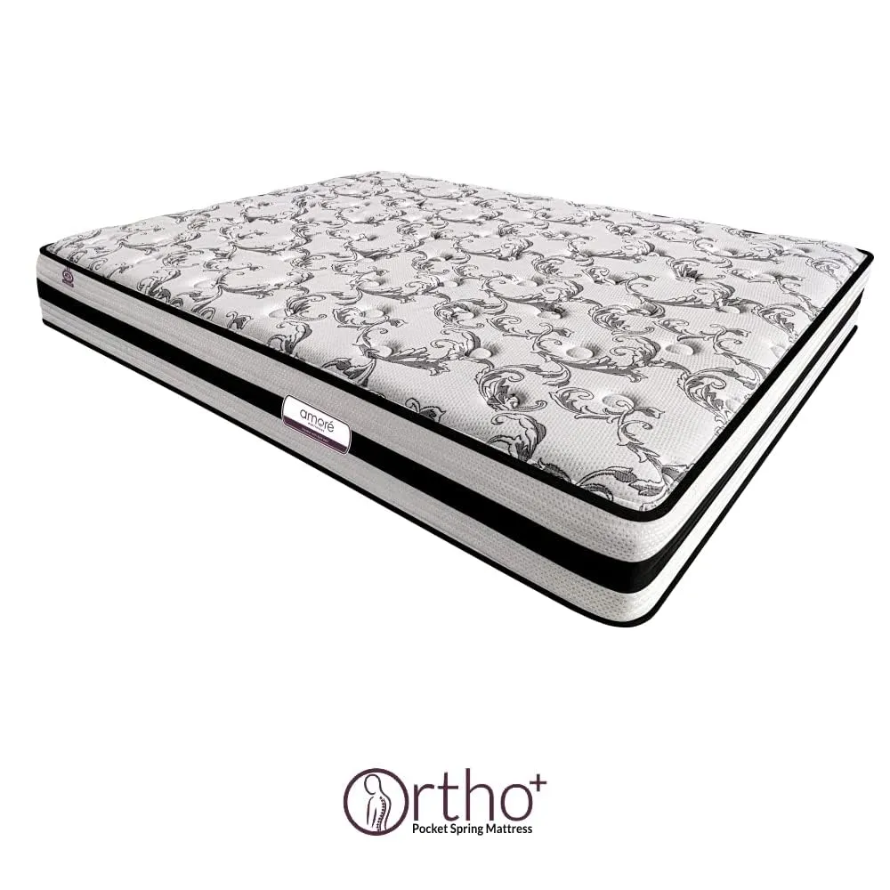 Amore Ortho Plus 10 Inch Orthopedic Pocket Spring Mattress(78x72x10 Inch,Medium Soft,King Size)