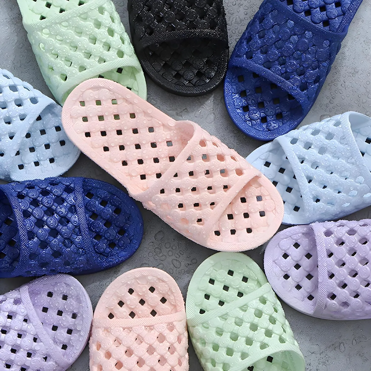 AYYDMY Shower Shoes Quick Drying Slippers for Women Men, Non Slip House Shoes Cushioned Thick Sole Bathroom Slippers Indoor Outdoor Soft Platform Sandals for Living Room College Dorm Beach SPA Gym Pool
