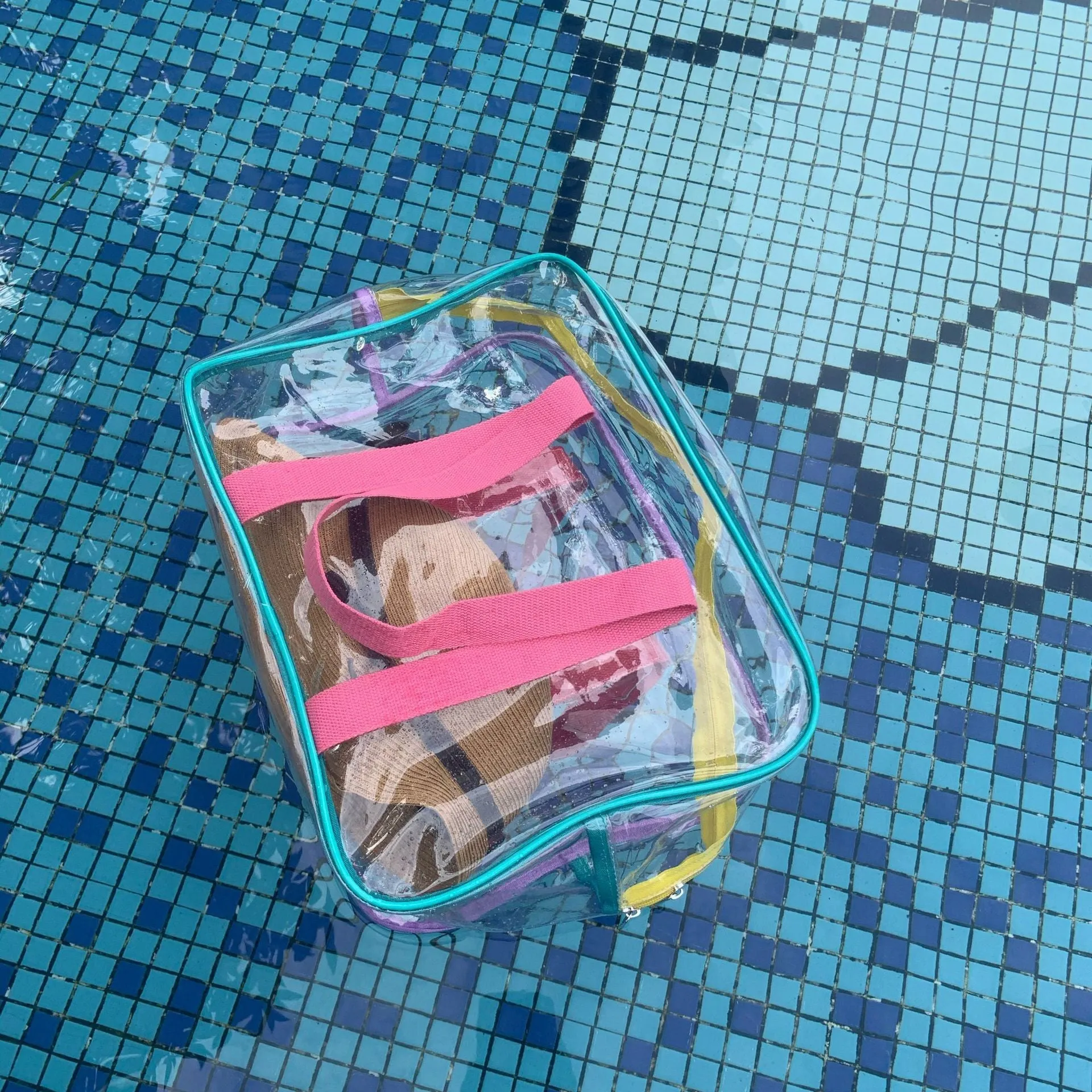 Beach Bag Transparent Large Capacity Jelly Bag Travel Waterproof Swimming Equipment Wet And Dry Separation Handbag