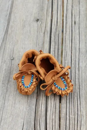 Beaded baby moccasins, baby boy moccasins, baby shoes
