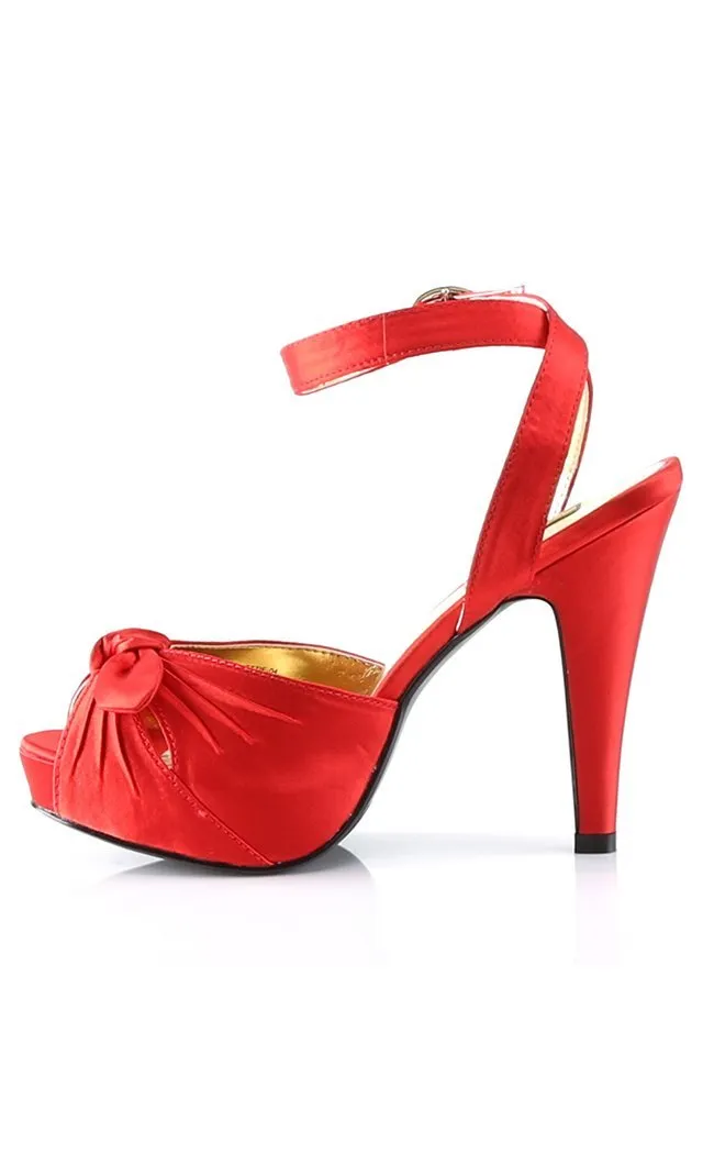 BETTIE-04 Red Satin Heels
