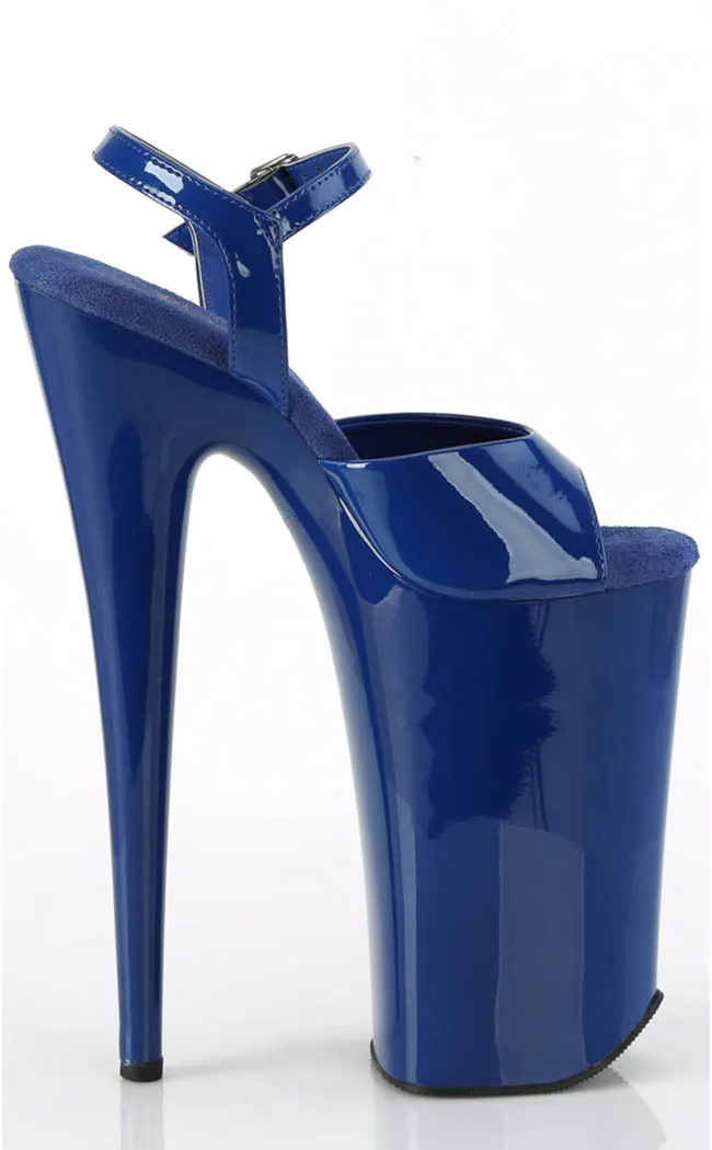 BEYOND-009 Royal Blue Patent 10 Inch Heels