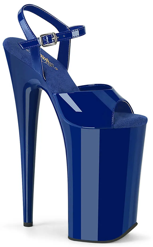 BEYOND-009 Royal Blue Patent 10 Inch Heels