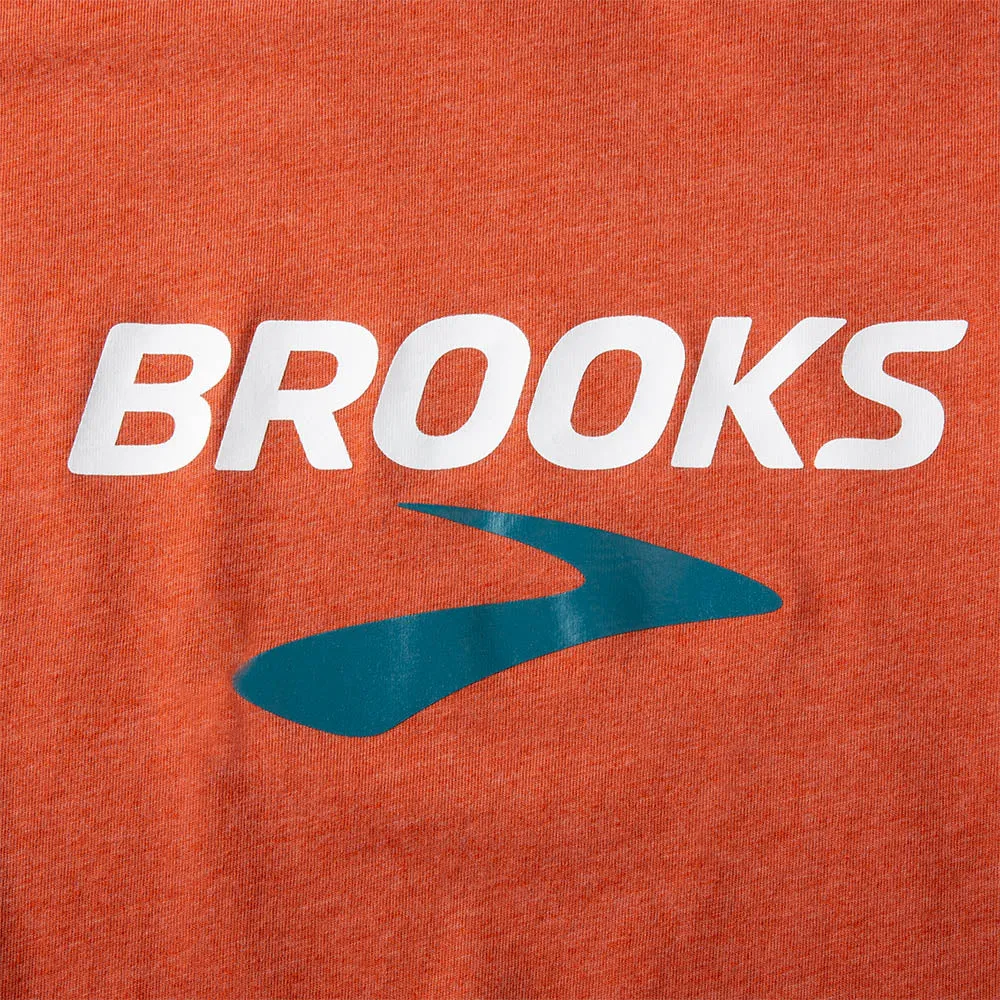 Brooks | Distance Short Sleeve 2.0 | Men's | Heather Red Clay/Brooks Logo