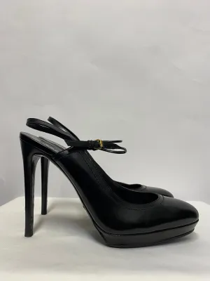 Burberry Black Slingback Platform Heels 5