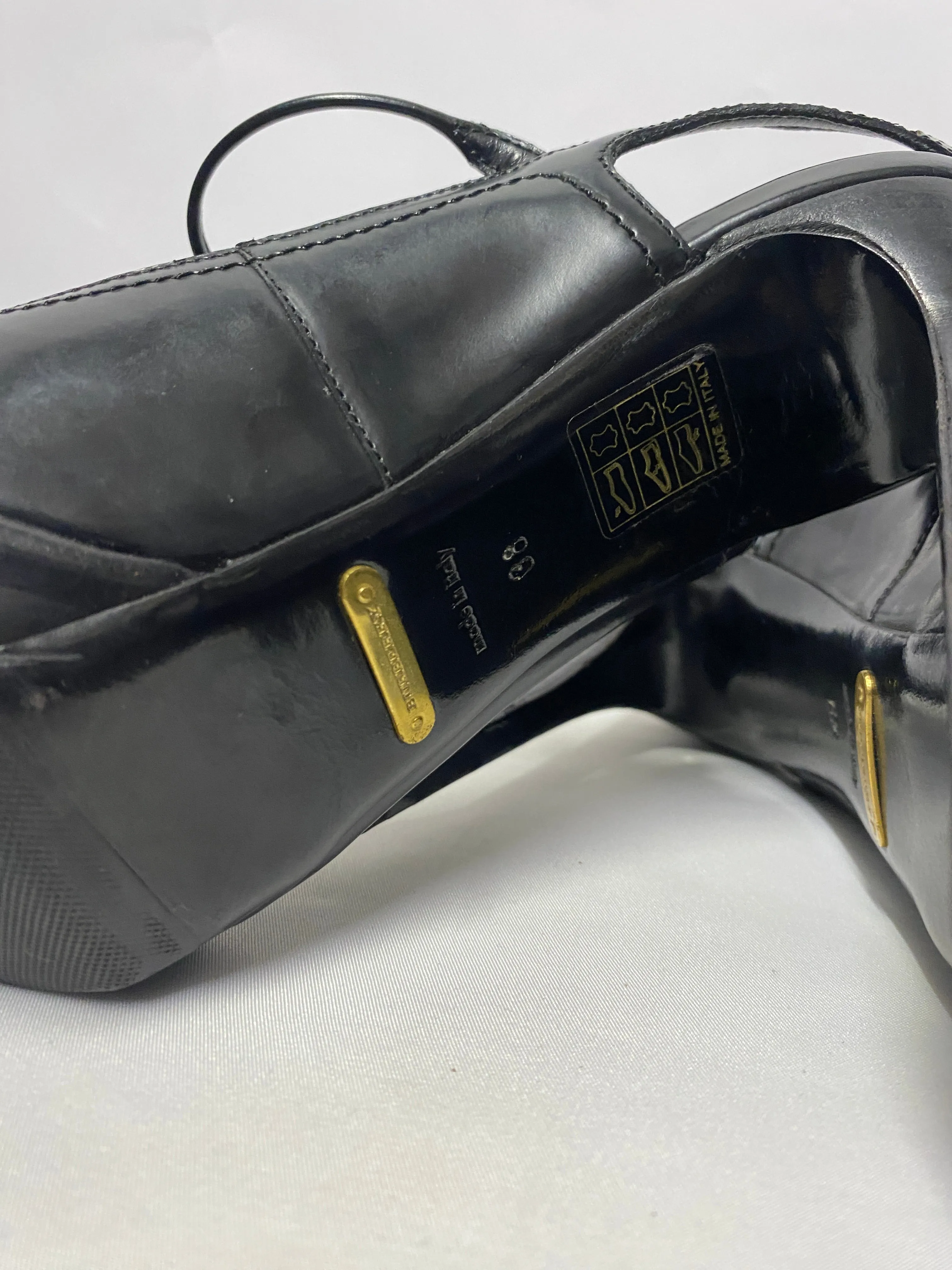 Burberry Black Slingback Platform Heels 5