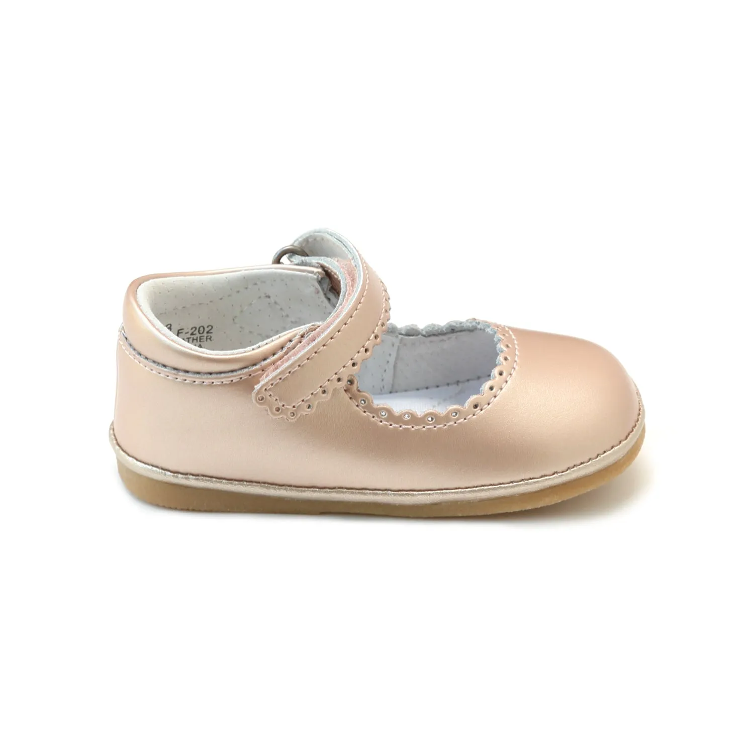 Cara Pink Gold Scalloped Leather Mary Jane - Babies & Toddlers