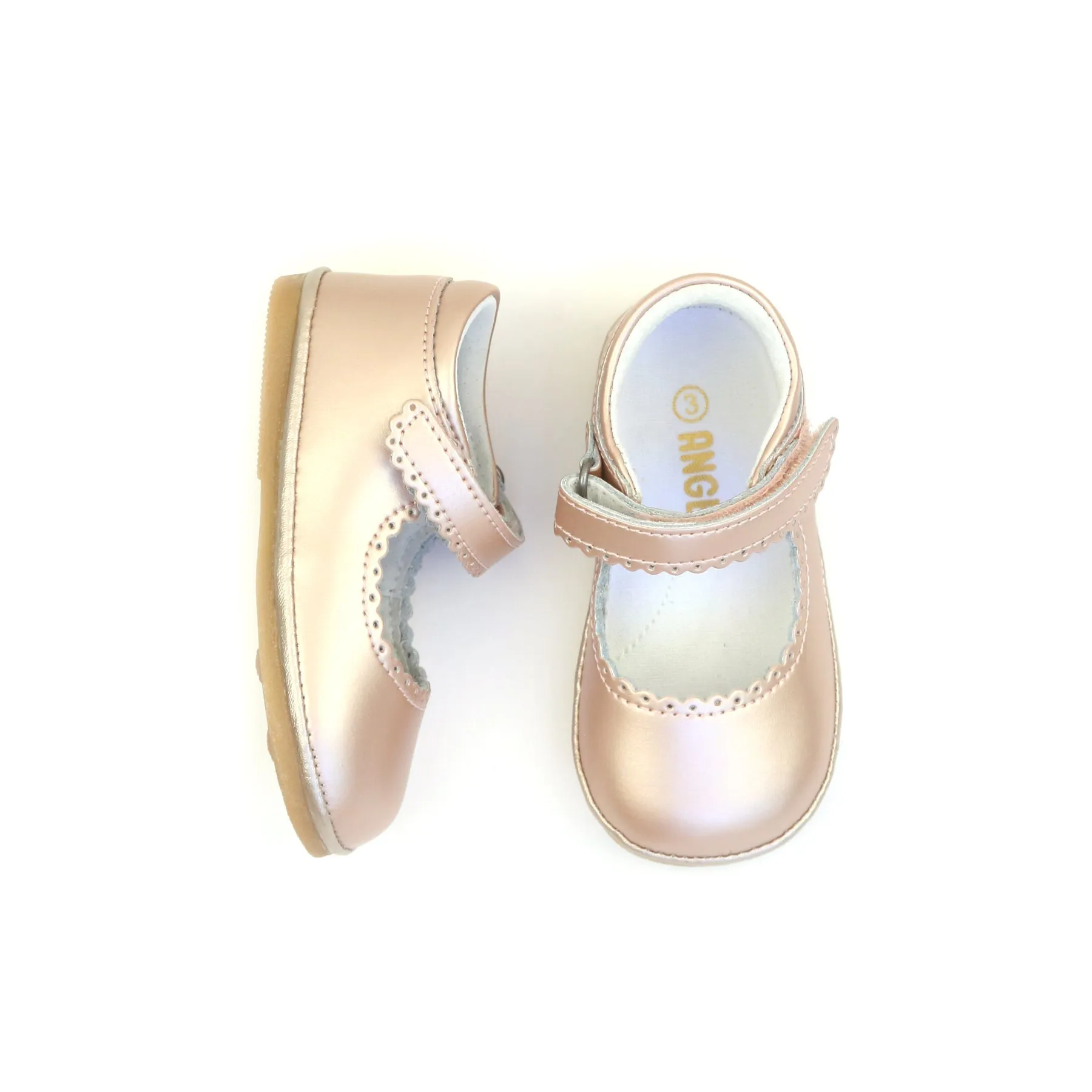 Cara Pink Gold Scalloped Leather Mary Jane - Babies & Toddlers