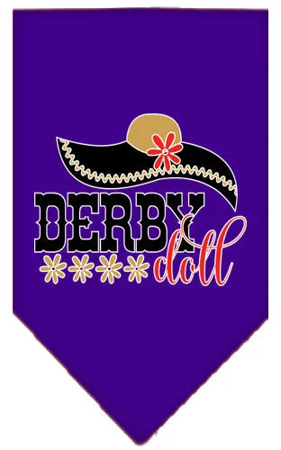Derby Doll Screen Print Bandana Purple Small