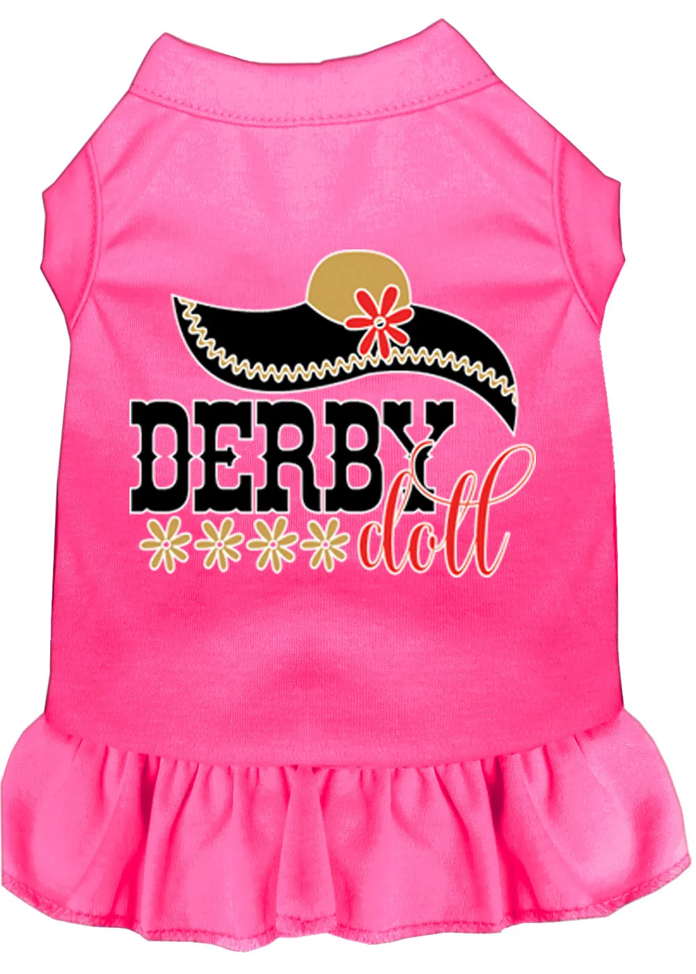 Derby Doll Screen Print Dog Dress Bright Pink Xxxl (20)