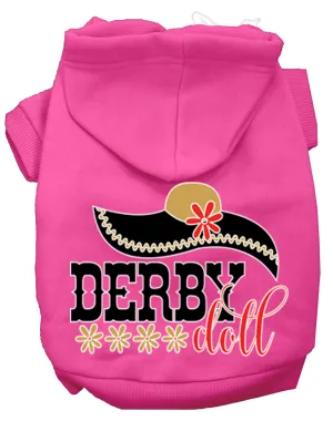 Derby Doll Screen Print Dog Hoodie Bright Pink S