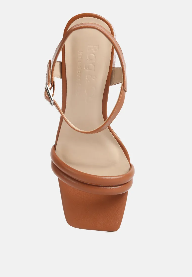 Edyta Ankle Strap Block Heel Sandals