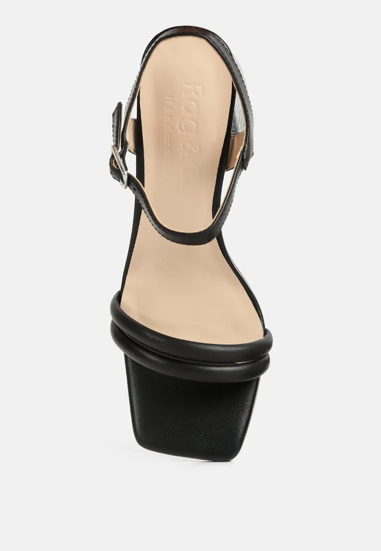 Edyta Ankle Strap Block Heel Sandals