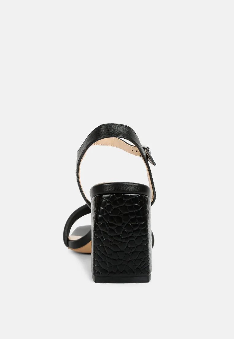 Edyta Ankle Strap Block Heel Sandals