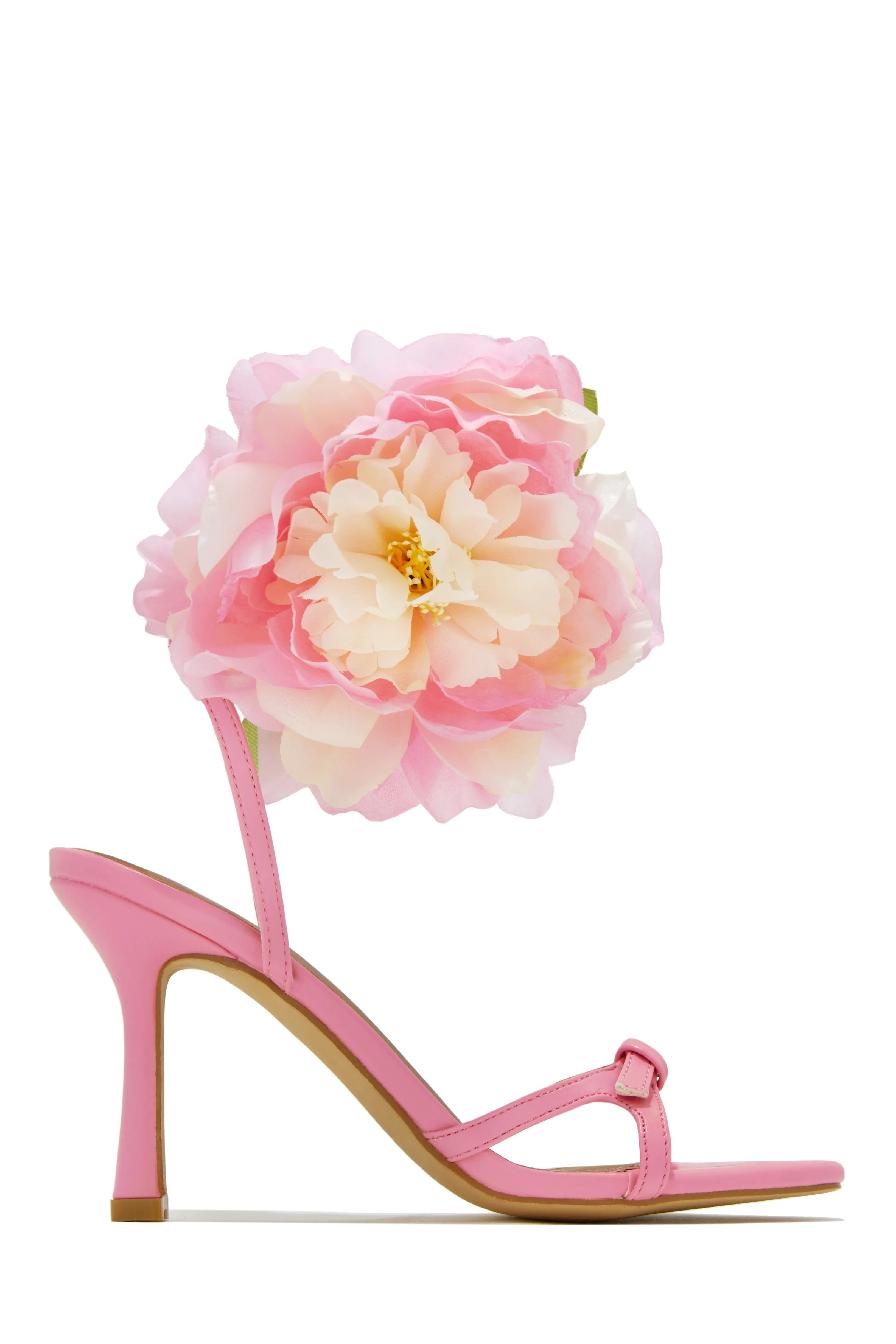 Fiore Flower Accent Heels - Pink