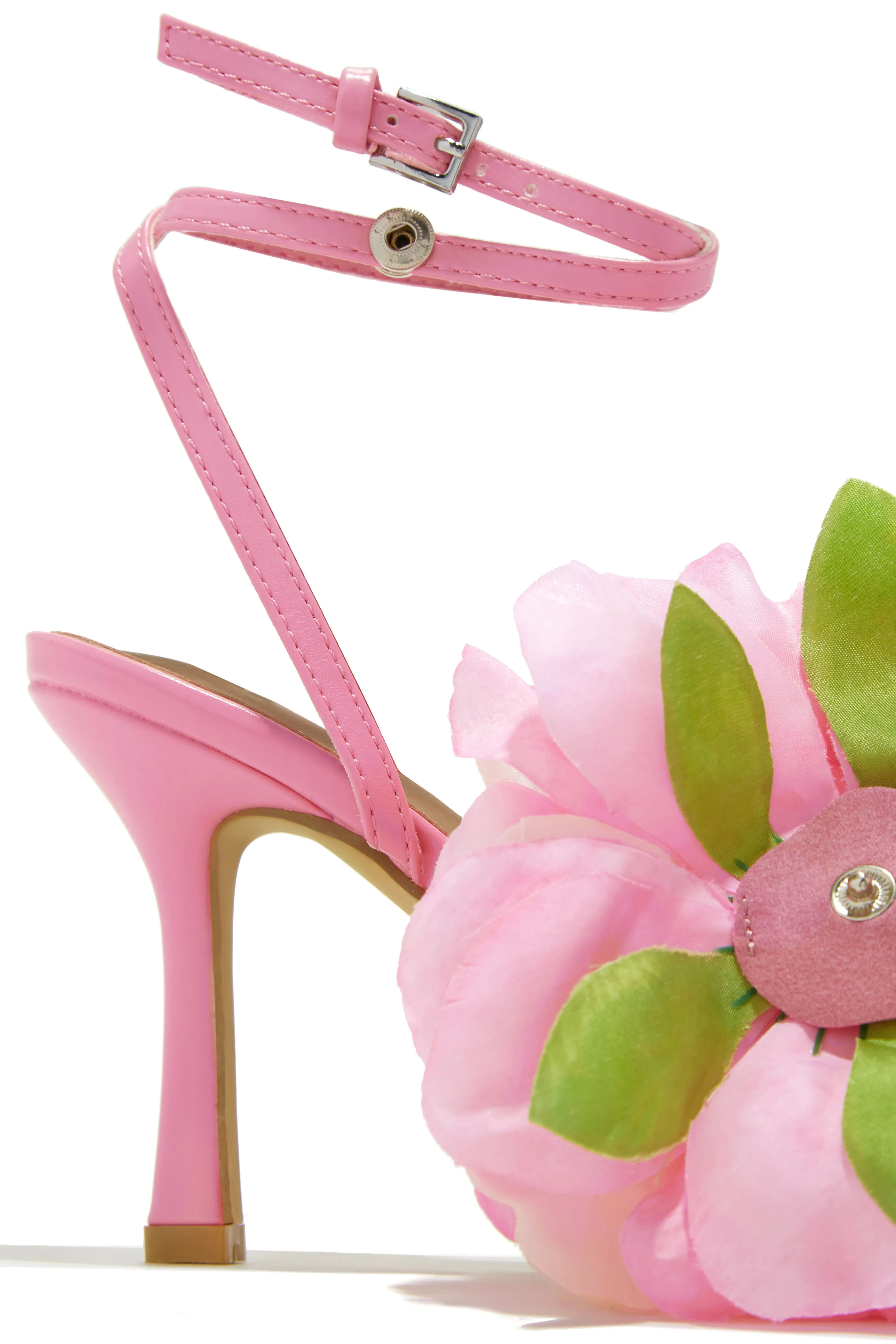 Fiore Flower Accent Heels - Pink