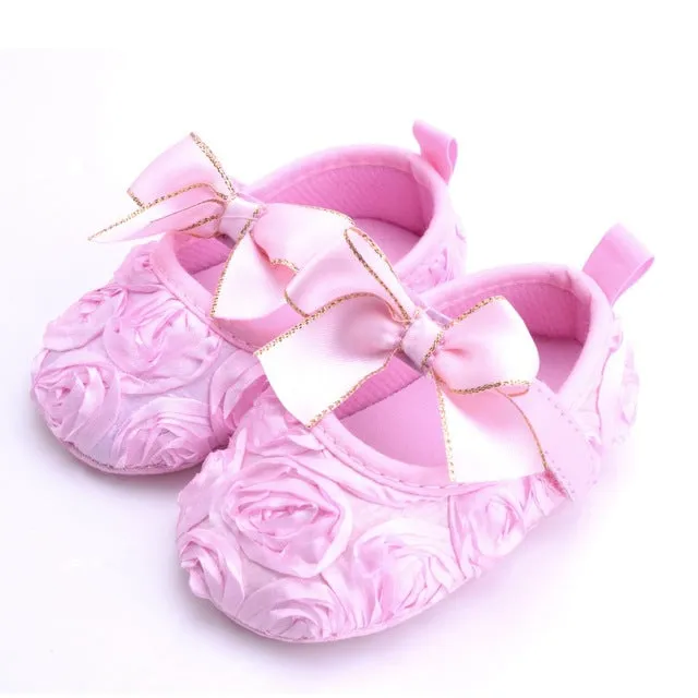 Flower Moccasins Newborn Girls Boots 0-18 Months