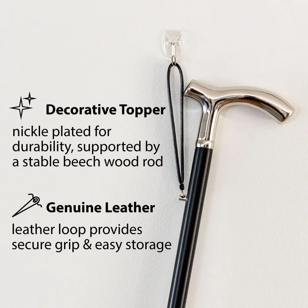 FootFitter Deluxe 28" Long Shoe Horn with Nickel Plated Derby Handle