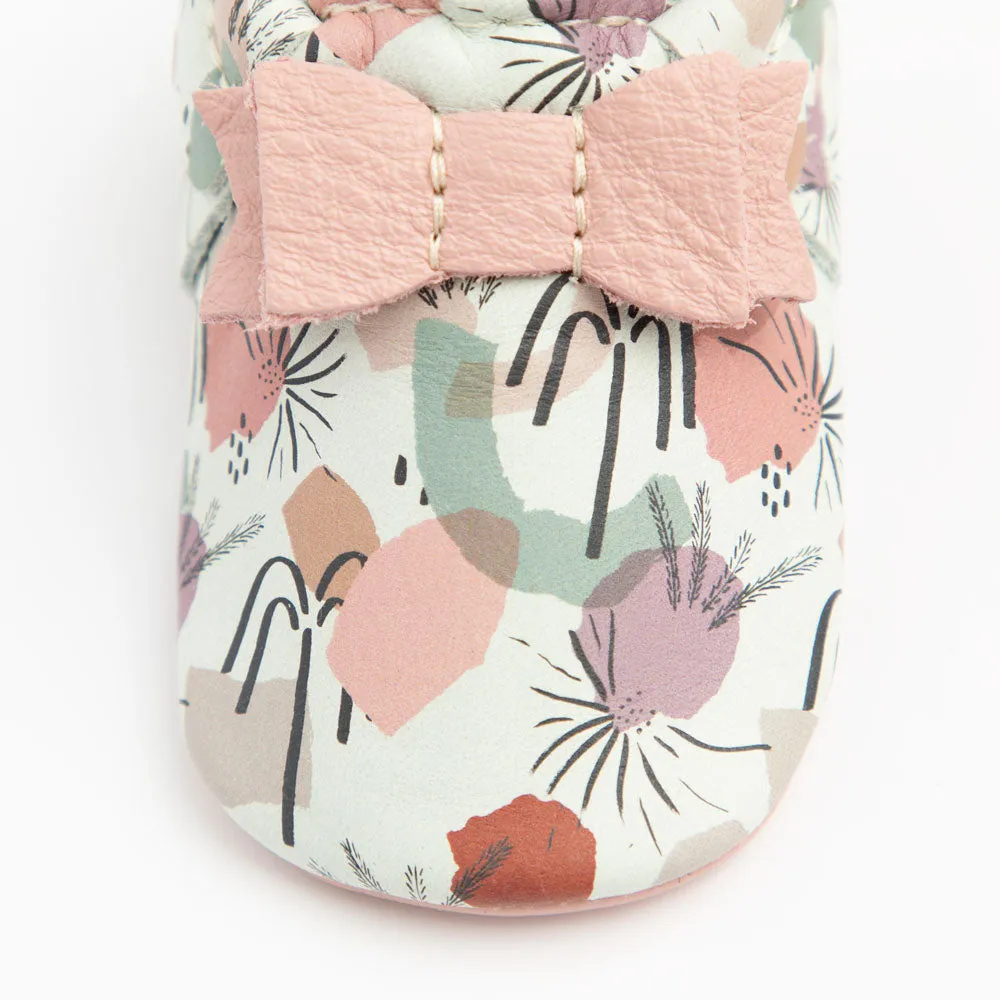 Freshly Picked Pink Palette Bow Mocc Soft Sole