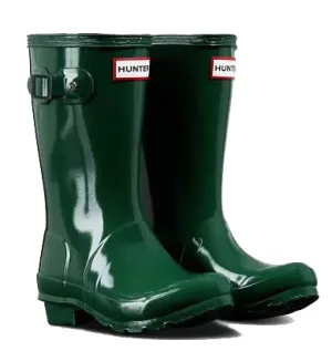 Hunter Wellies Infants Originals Gloss Hunter Green