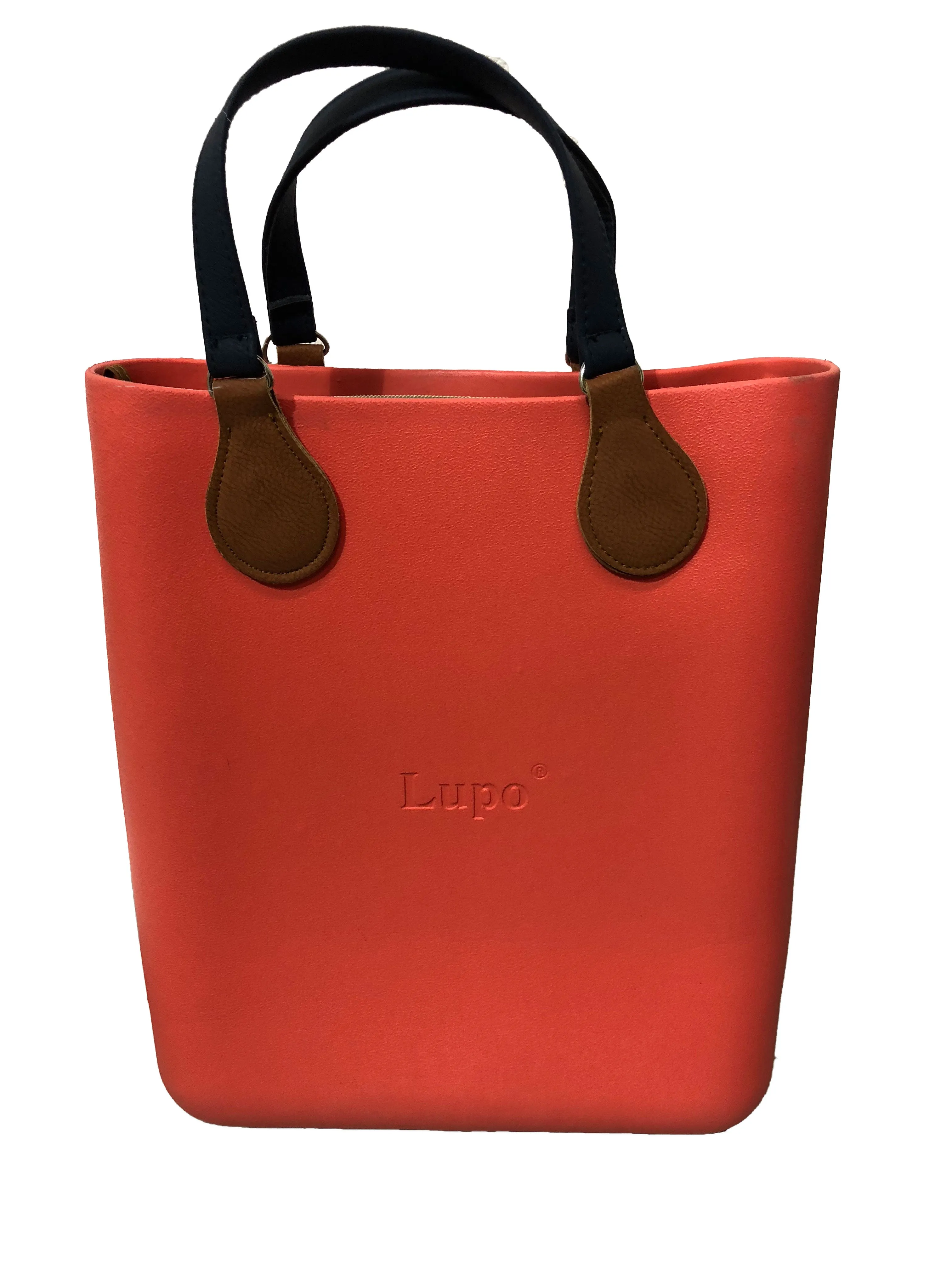 Jelly Long Tote Bag Chocolate Brown Interior & Straps