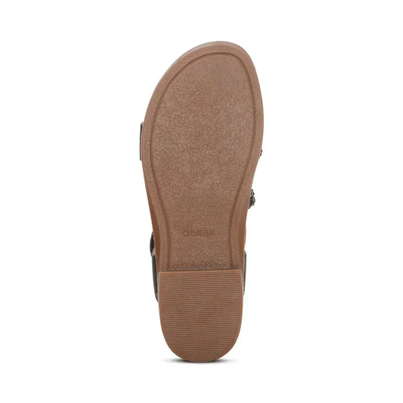 Jenn Quarter Strap Sandal - Black