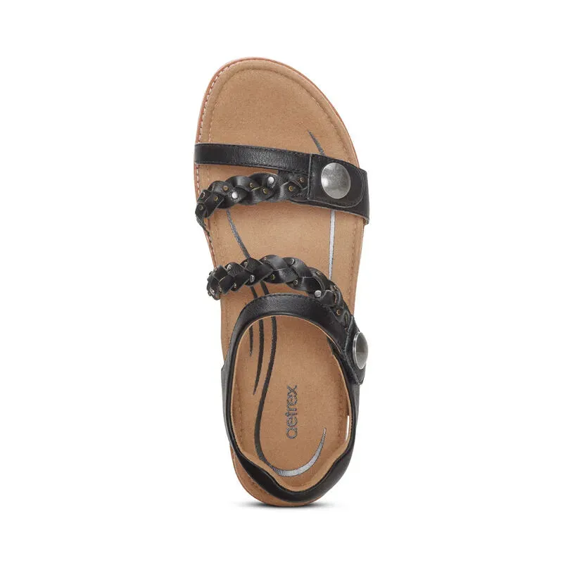 Jenn Quarter Strap Sandal - Black