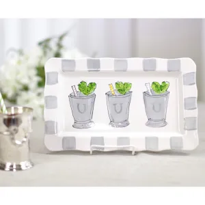 Kentucky Derby Gray Mint Julep Platter