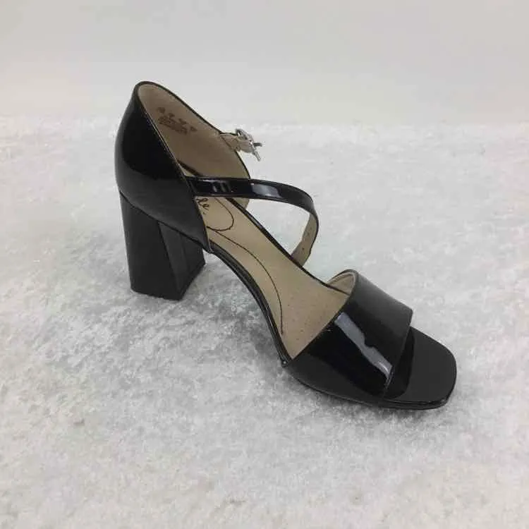 Life Stride Women Size 11 Black NWOT patent Open Toe Ankle Strap Heels
