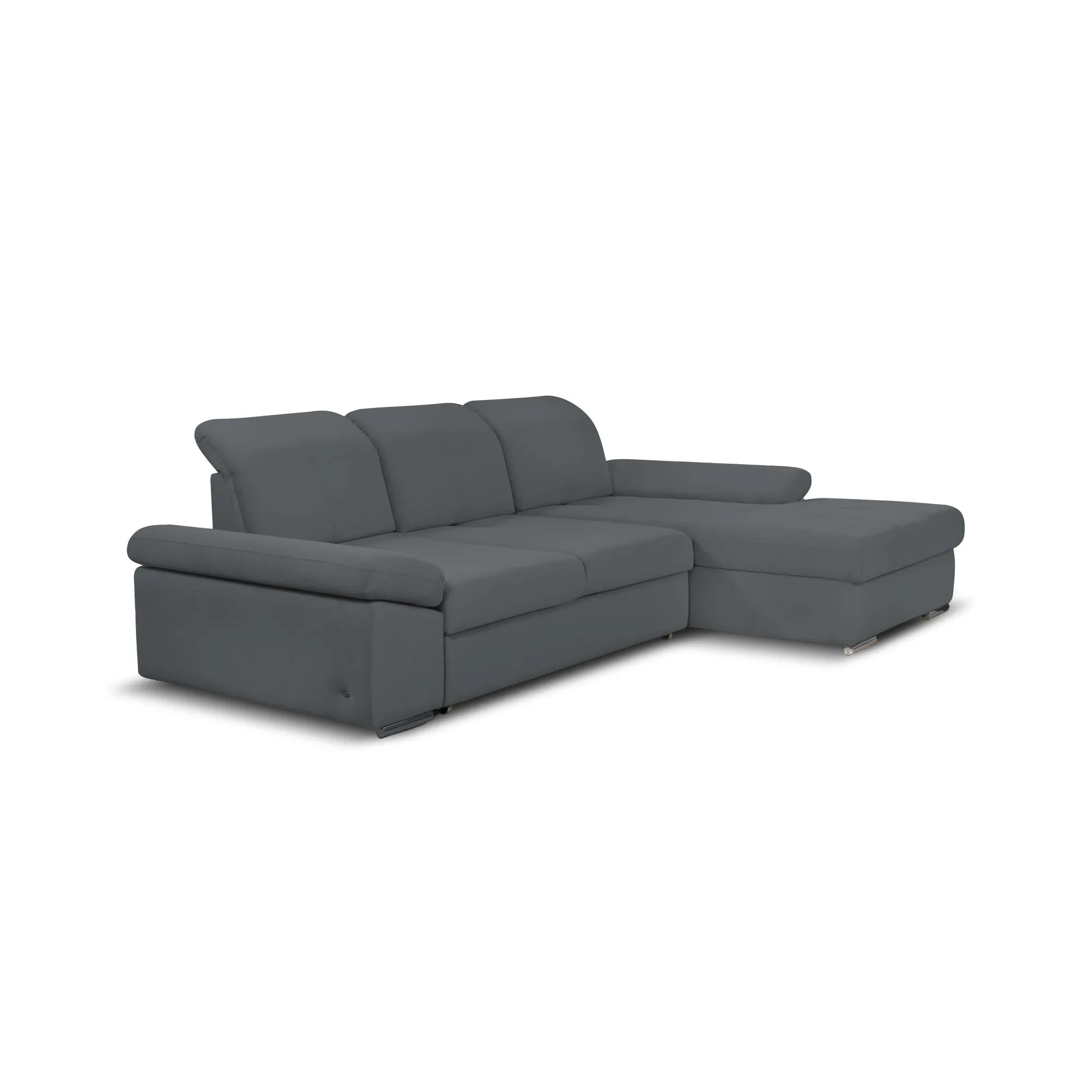 Lion Sectional Sofa Sleeper in Perfect Dark Gray