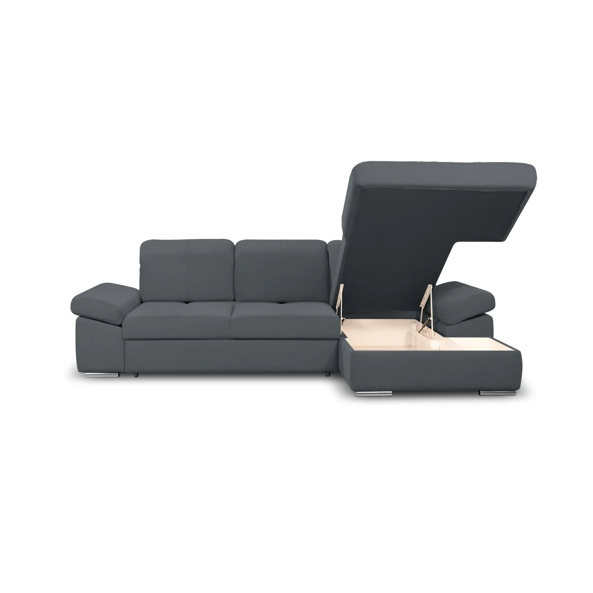 Lion Sectional Sofa Sleeper in Perfect Dark Gray
