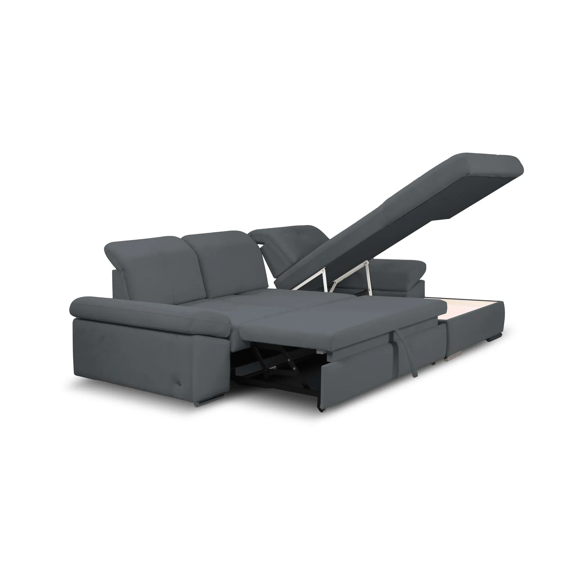 Lion Sectional Sofa Sleeper in Perfect Dark Gray