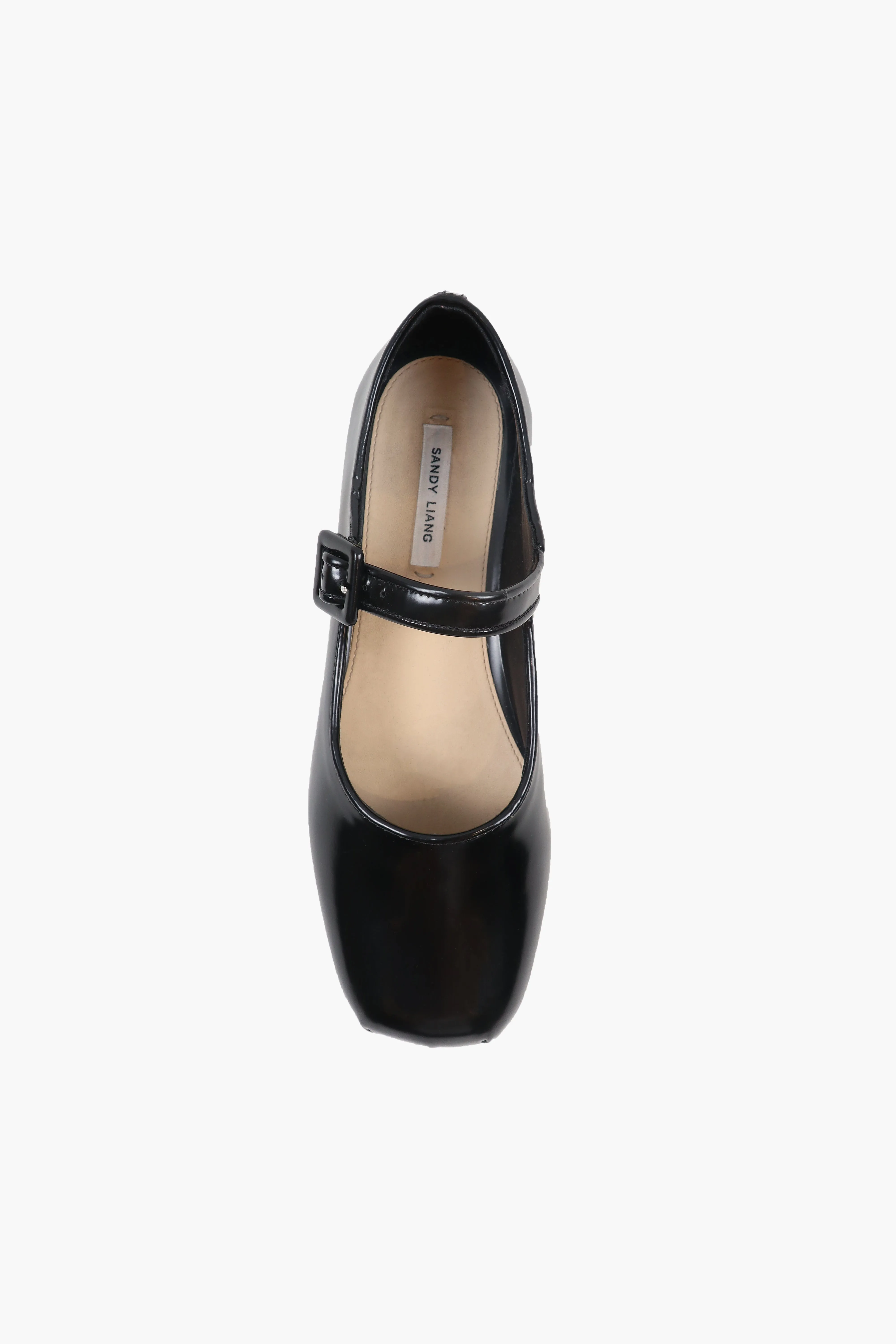 MARY JANE POINTE IN BLACK SPAZZOLATO