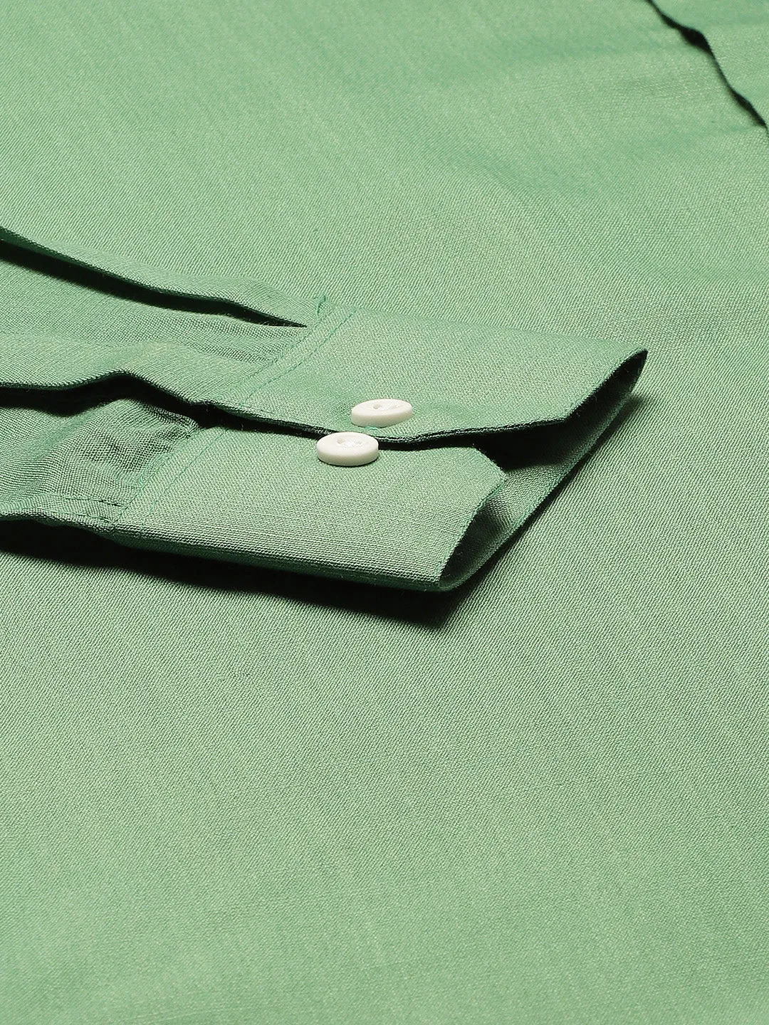 Mens Cotton Linen Pistachio Chinese Collar Shirt - Sojanya