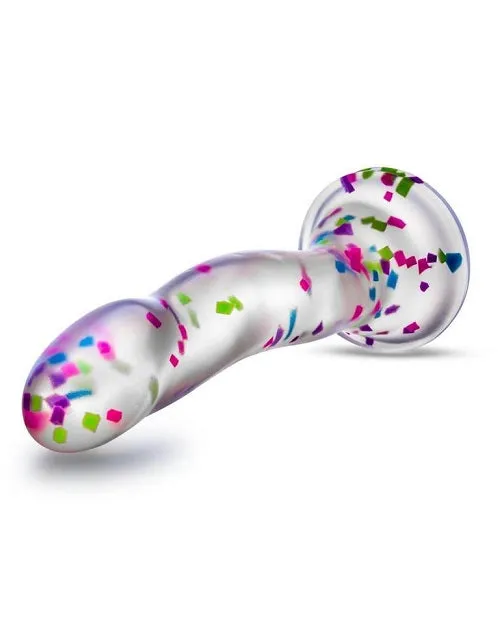 Neo Elite Glow in the Dark Silicone Hanky Panky Dildo 7.5in - Confetti