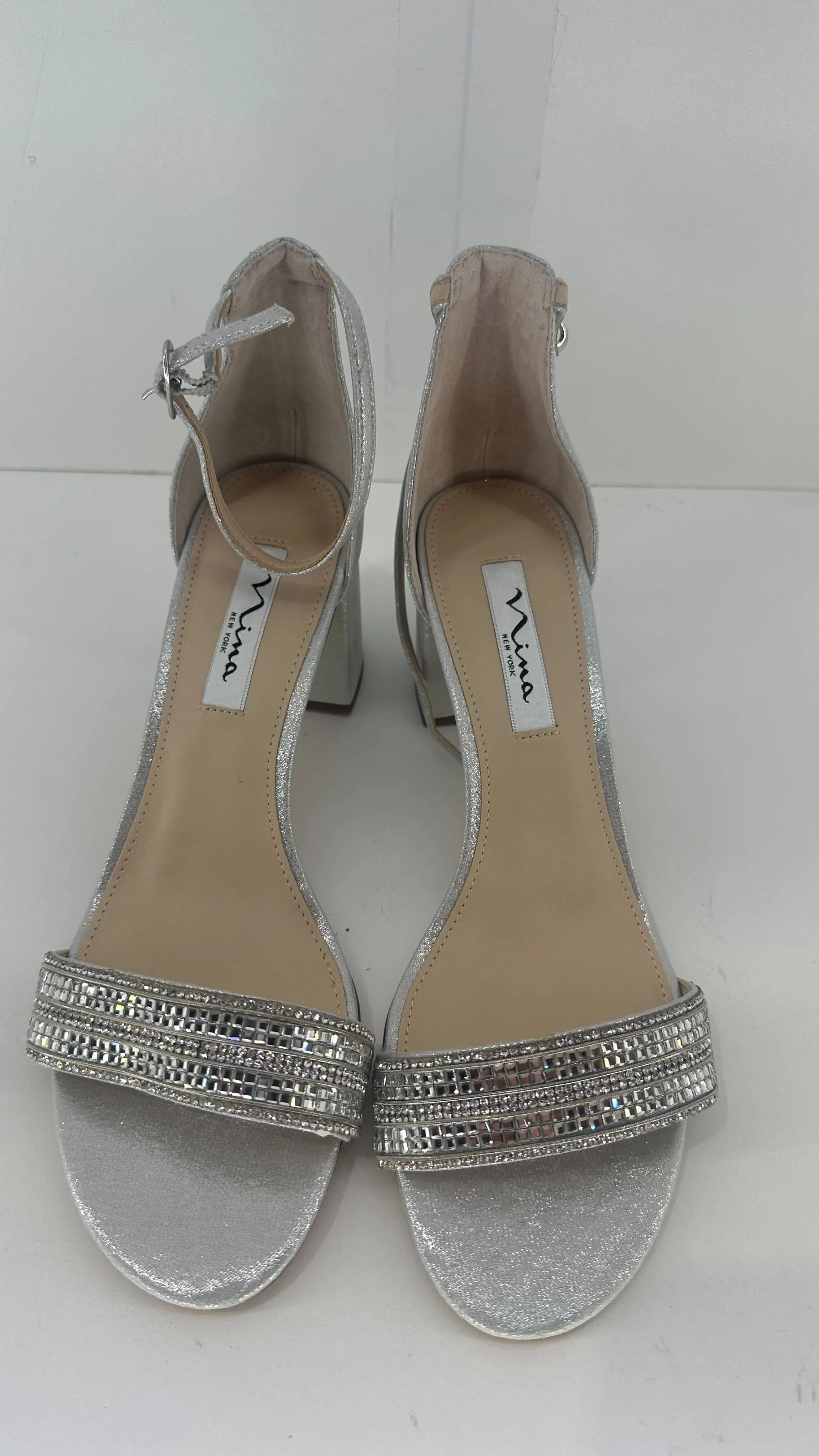 Nina Womens Z2IN Open Toe Ankle Strap Heels Size 9