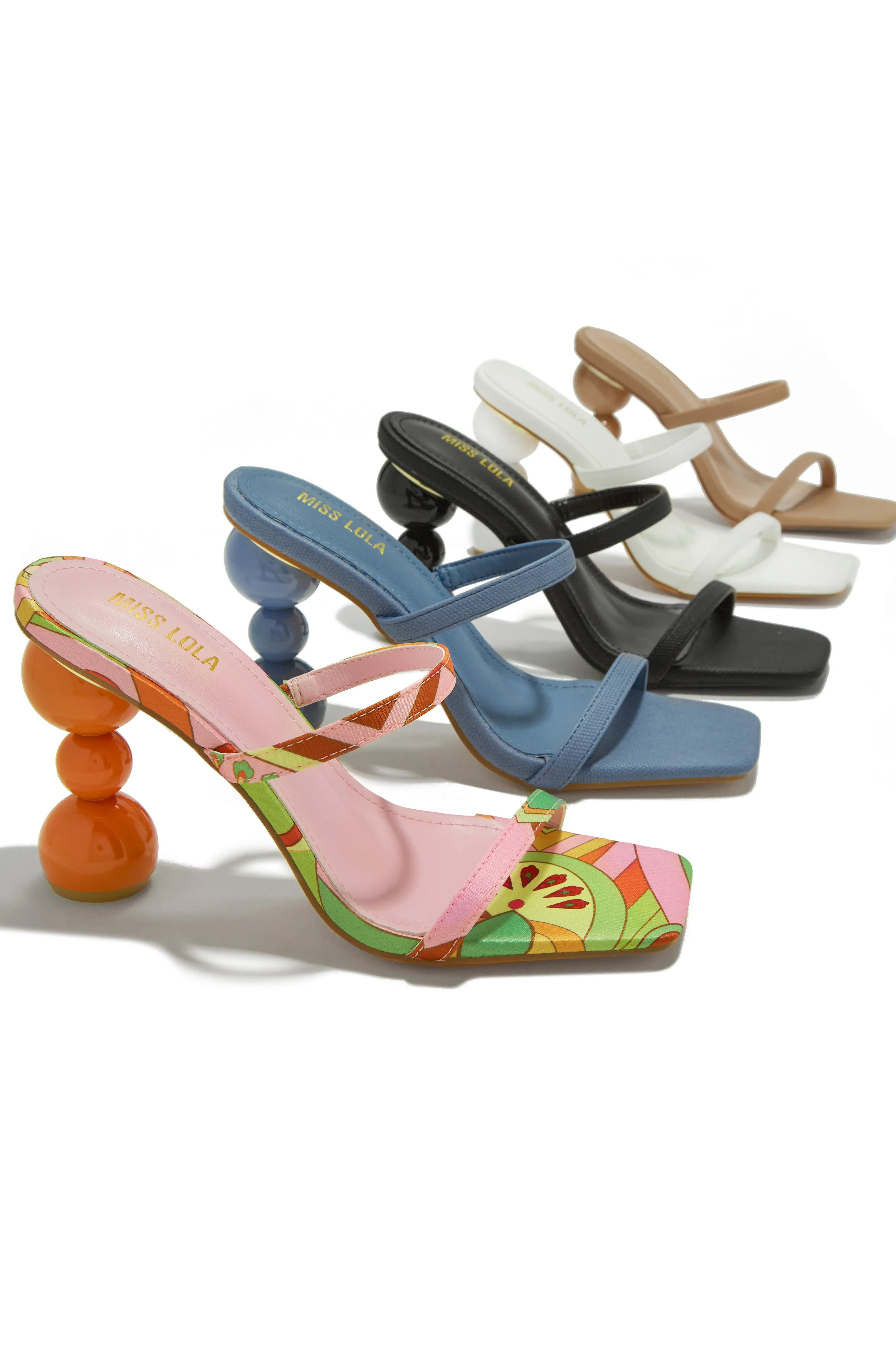 Out Tonight High Heel Mules - Pink Print