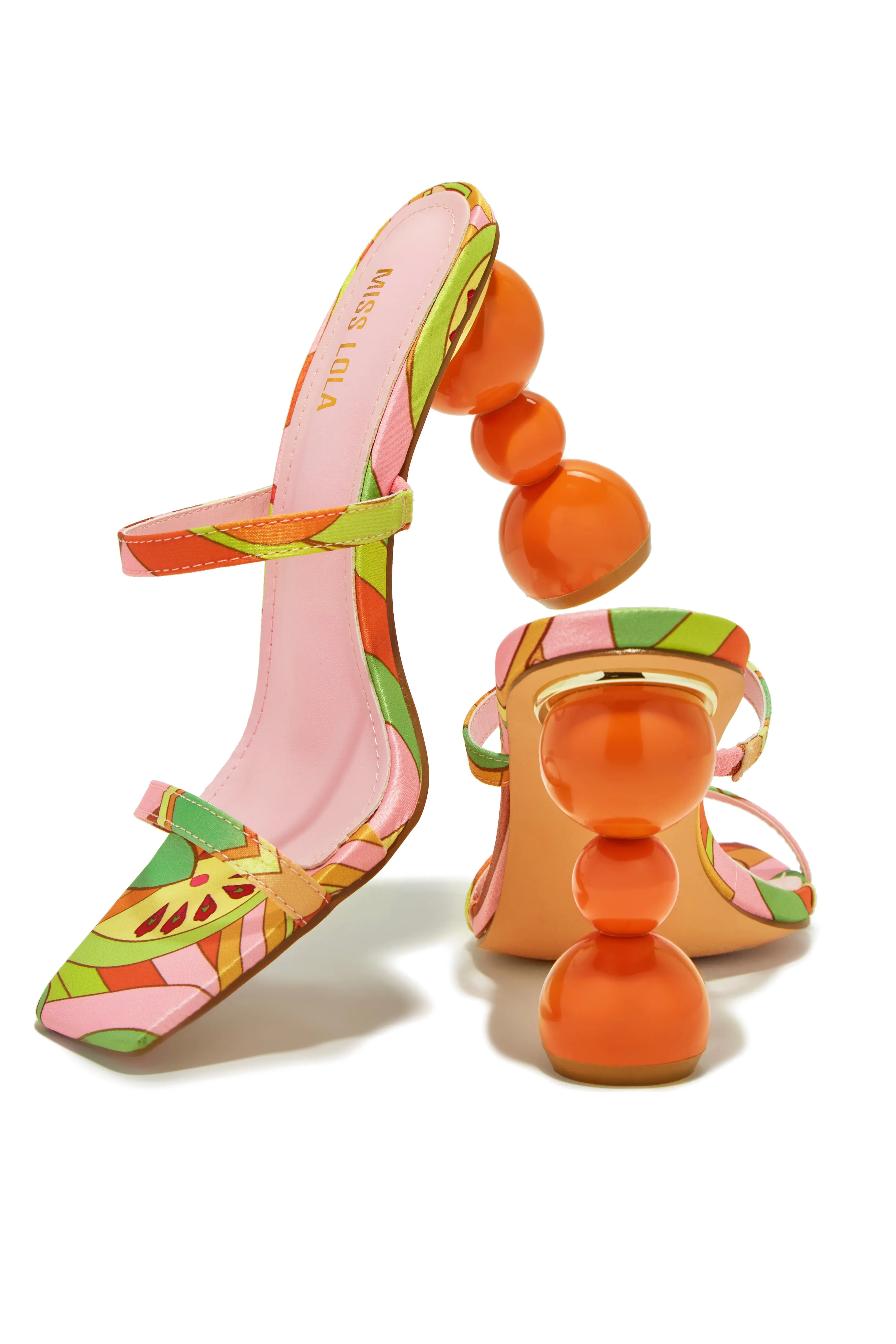 Out Tonight High Heel Mules - Pink Print
