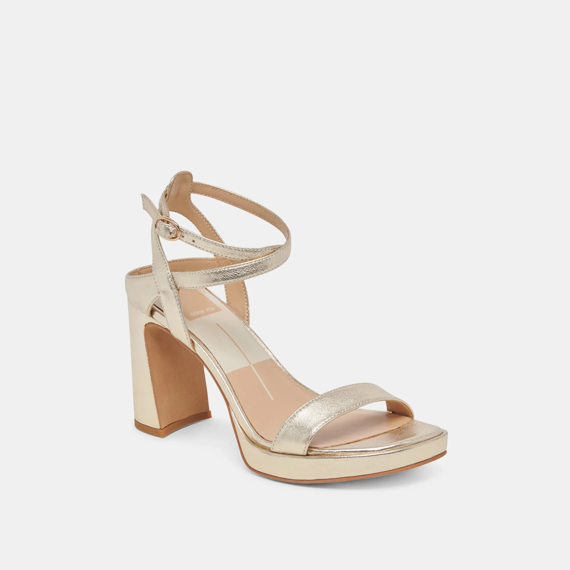 OZZY HEELS LIGHT GOLD METALLIC LEATHER