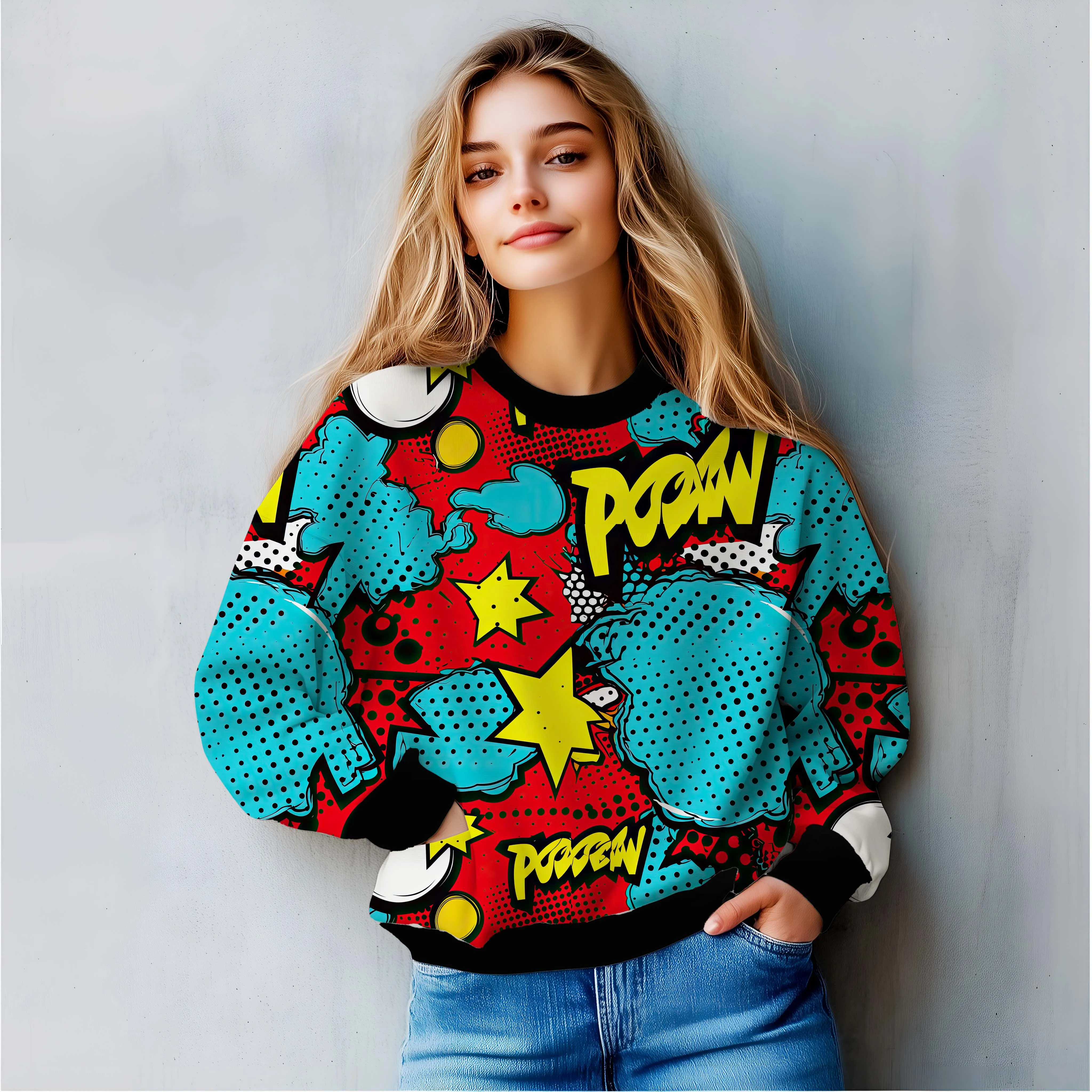 Pop POW All-Over Print Sweatshirt
