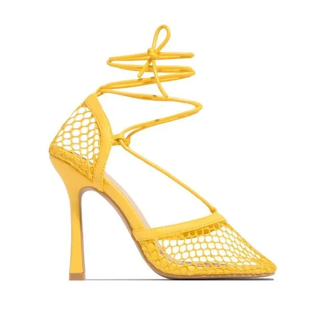 Pre Order:  Netted Tie Up Heels