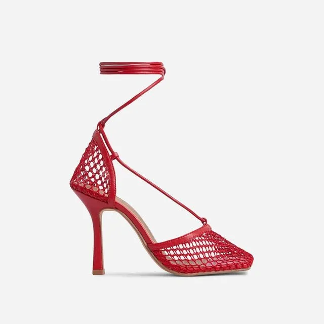 Pre Order:  Netted Tie Up Heels