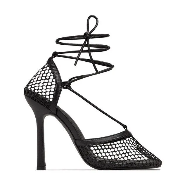 Pre Order:  Netted Tie Up Heels