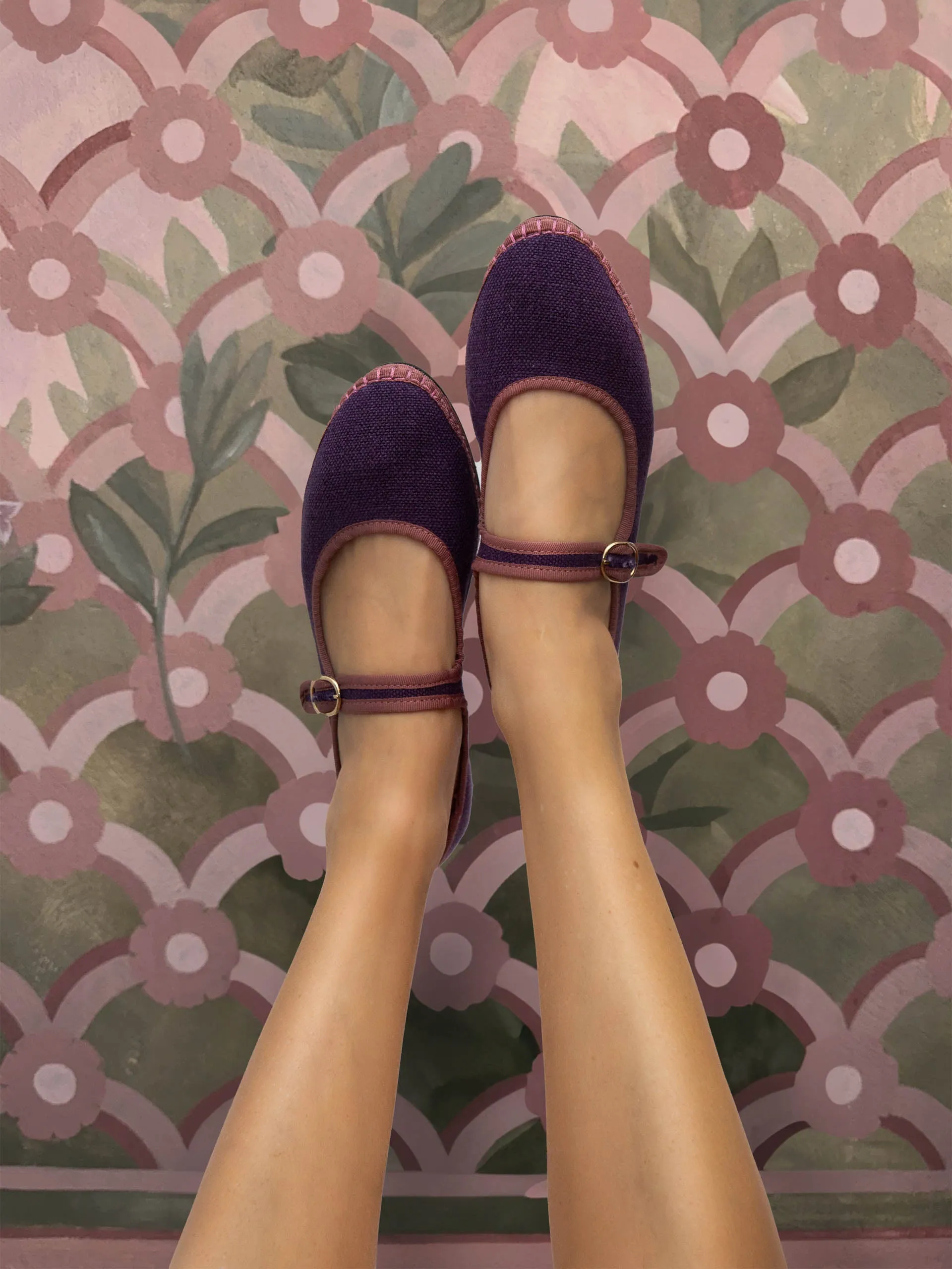 Purple Aeneas Mary Jane flats