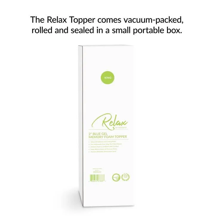 Relax King 2" Gel Memory Foam Mattress Topper