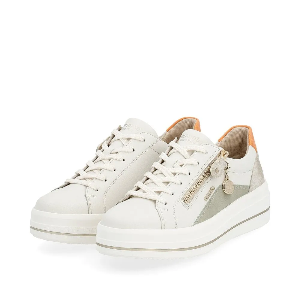 Remonte Trainers D0C01 Ladies Shoes White Combi