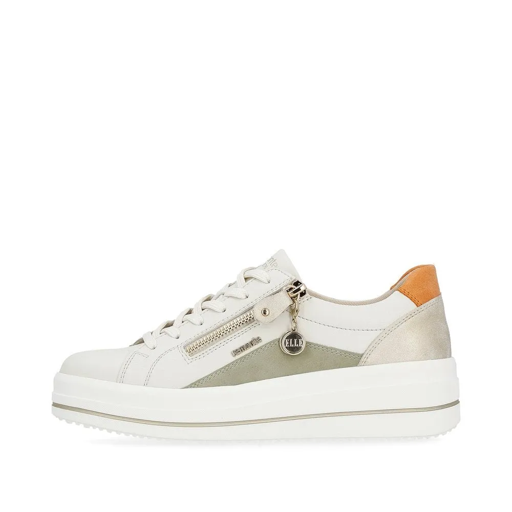 Remonte Trainers D0C01 Ladies Shoes White Combi