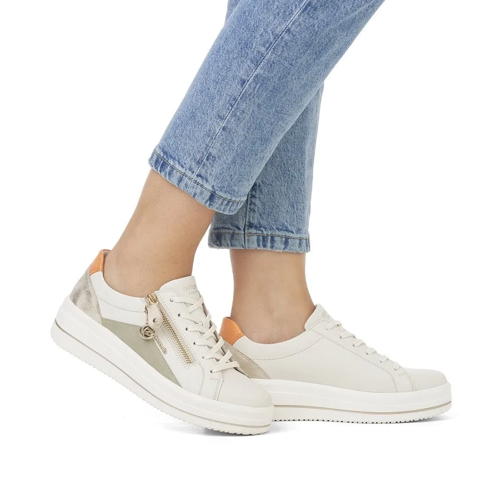 Remonte Trainers D0C01 Ladies Shoes White Combi