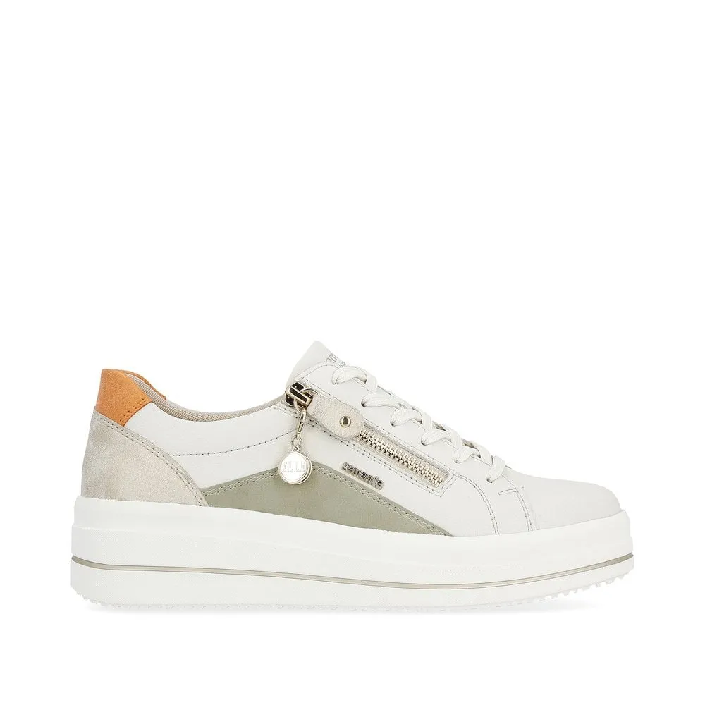 Remonte Trainers D0C01 Ladies Shoes White Combi